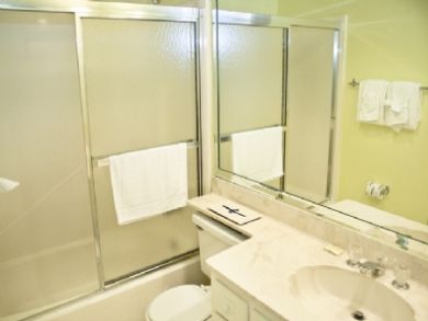 Bathroom with shower in tub
